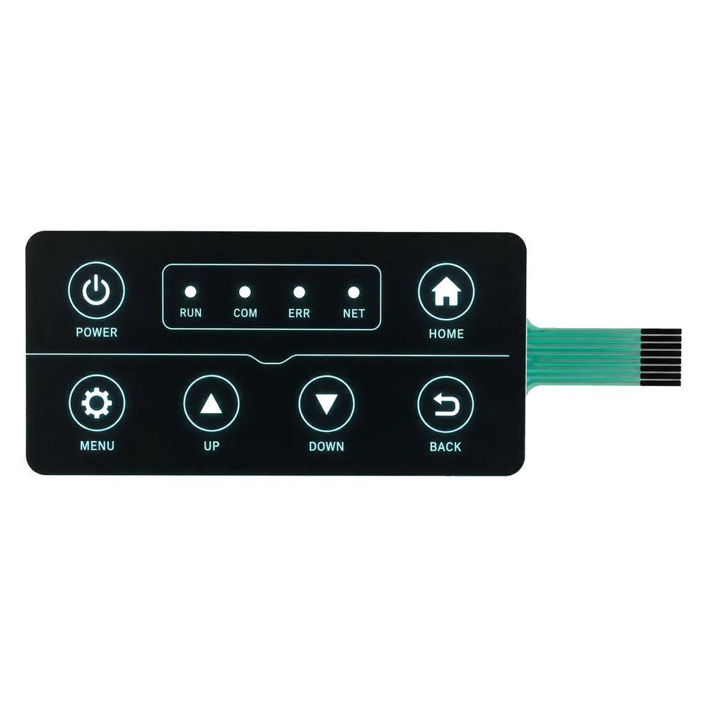 Backlit membrane switch with illuminated controls