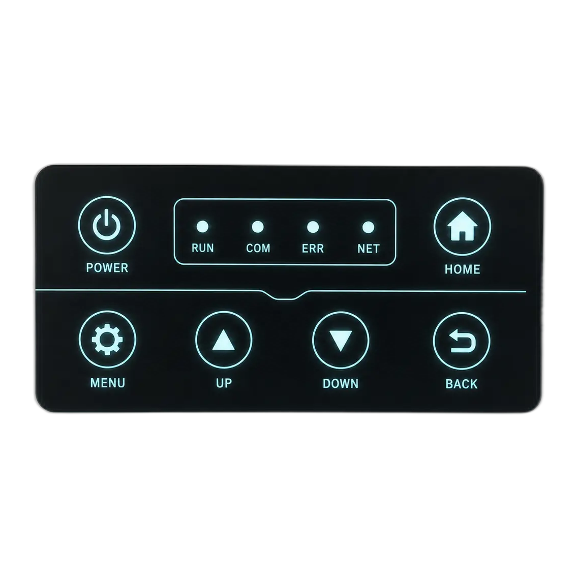 Black illuminated control panel used to review hidden icons and powered window behavior