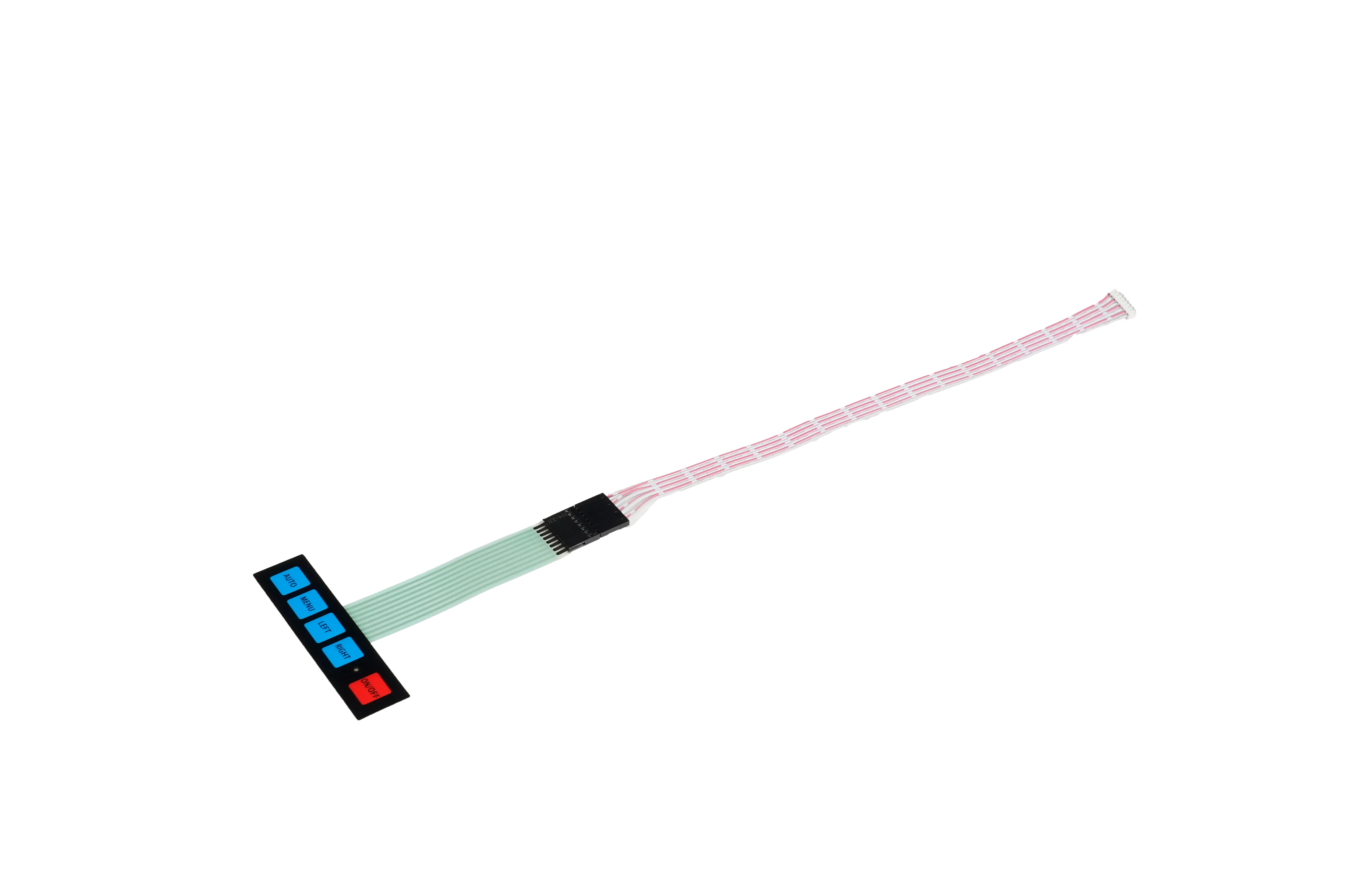 Teclado de membrana pequeño con cola flexible larga y extensión de cable