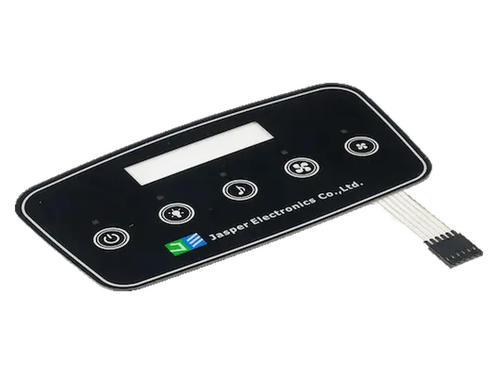 Capacitive touch panel with printed icons and control areas