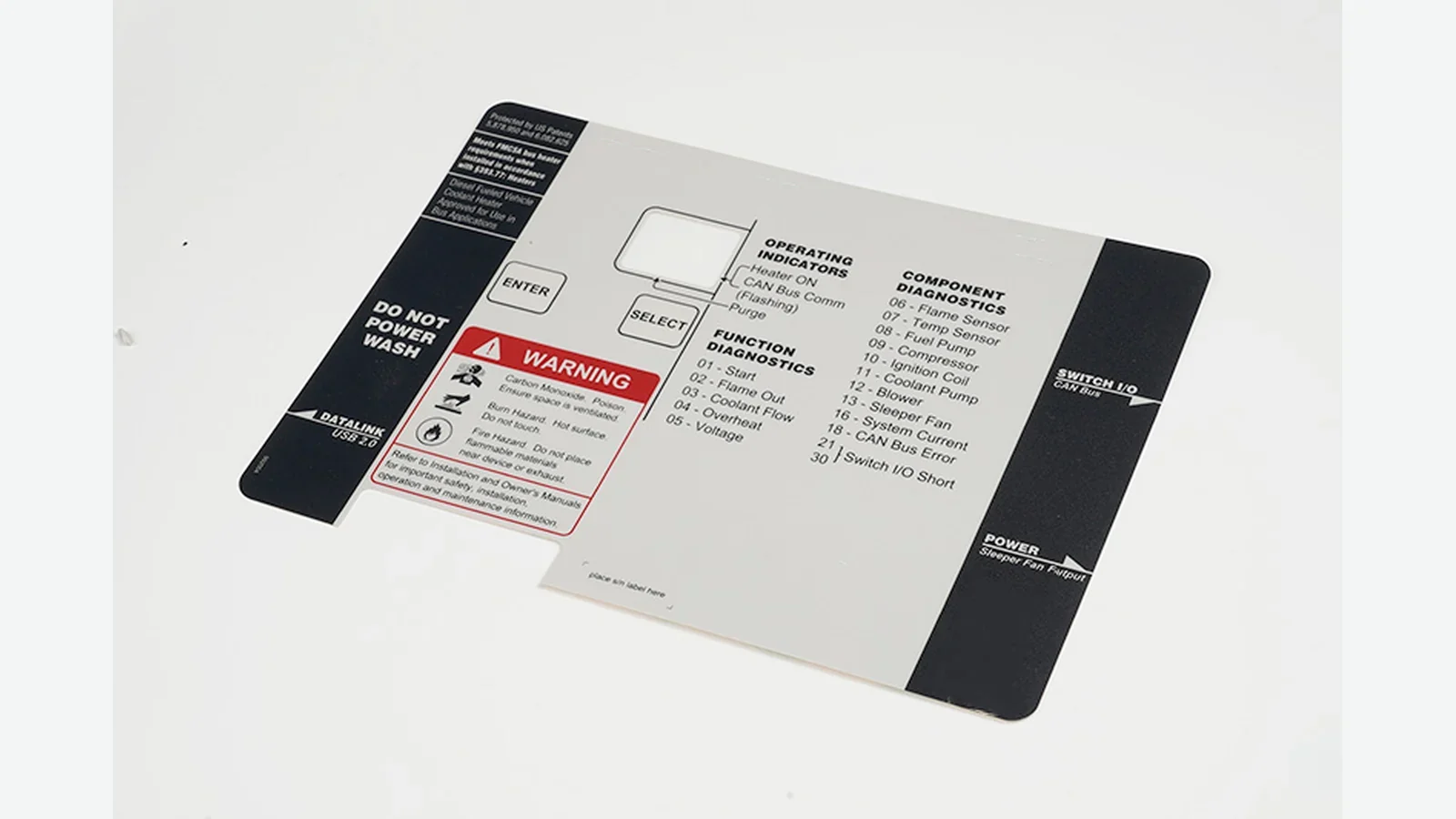 Printed graphic overlay sheet with formed control features