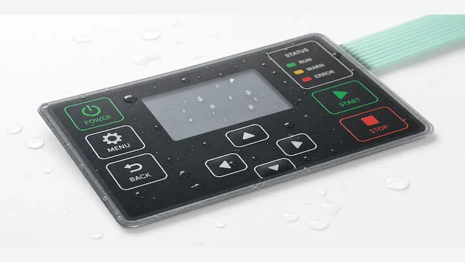 Water-resistant outdoor control panel overlay