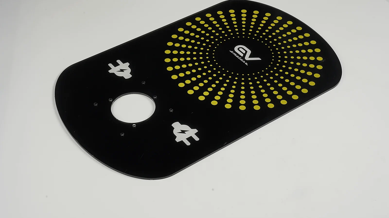 Printed acrylic front panel for an equipment interface
