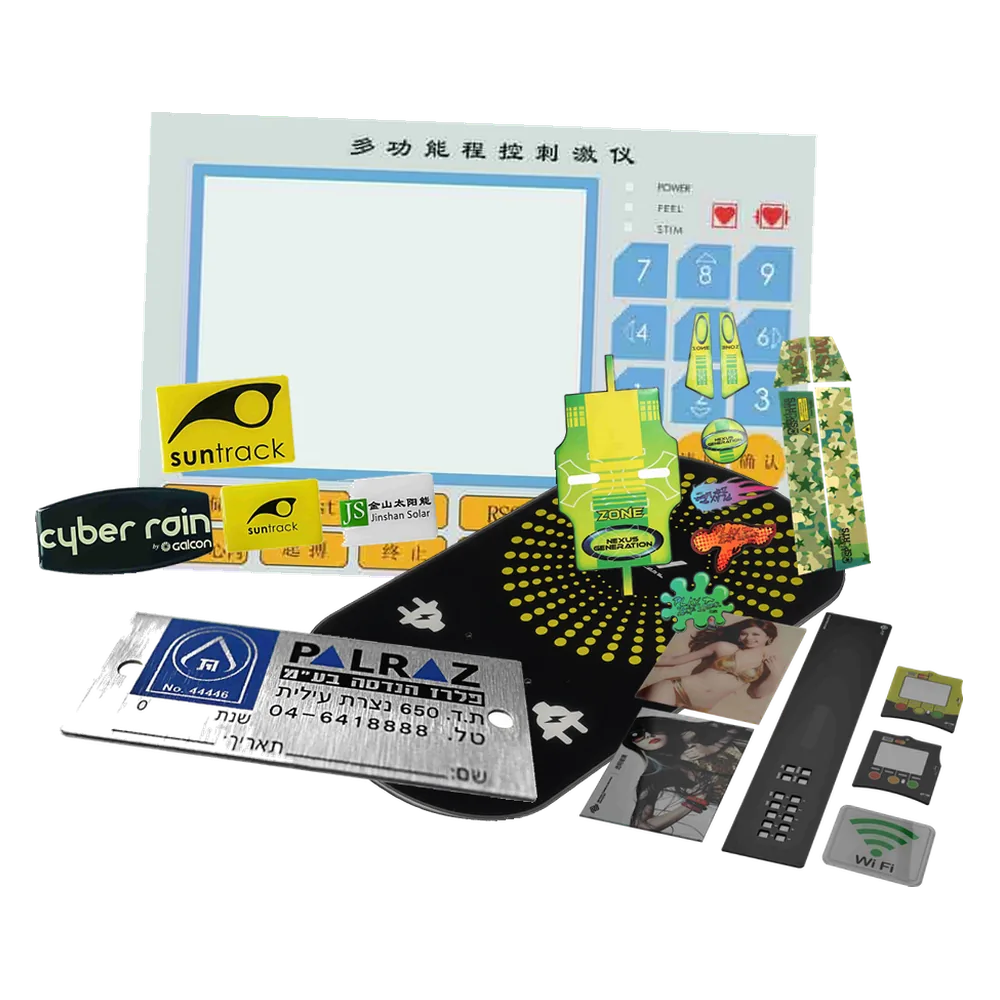 Graphic overlays, labels, glass panels, acrylic panels, and metal nameplates for OEM equipment