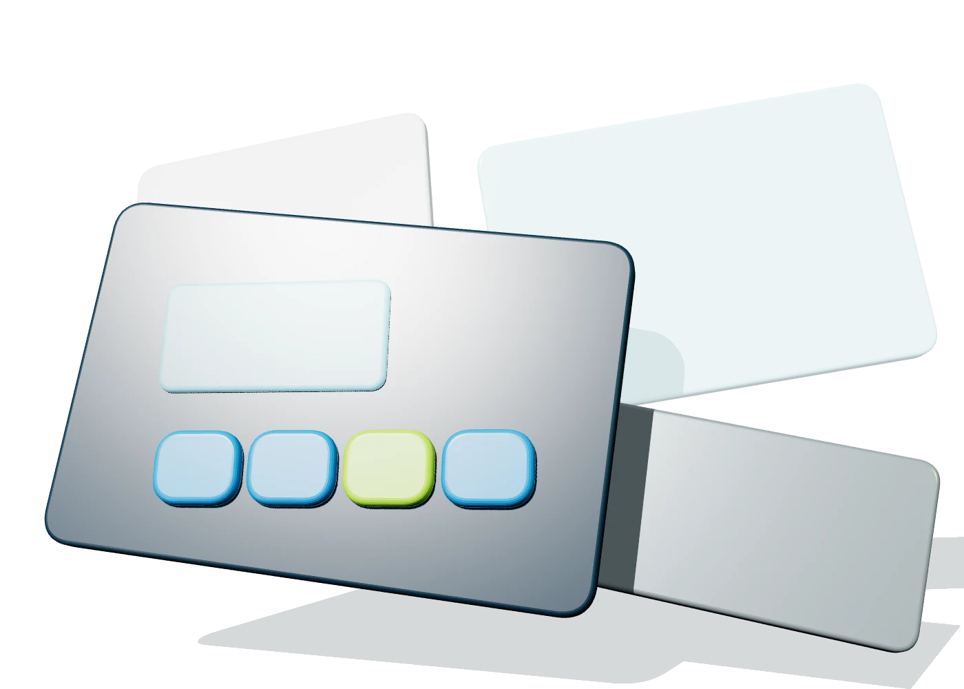 Custom printed graphic overlay with a clear display window and multiple control legends