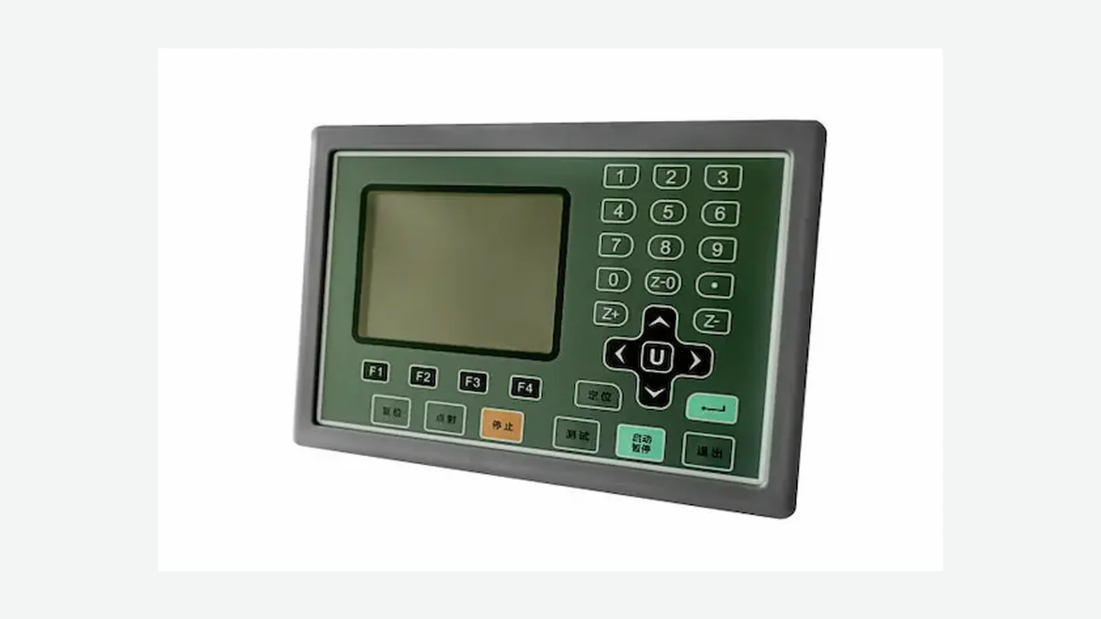 Industrial operator panel combining a display window and fixed membrane keys