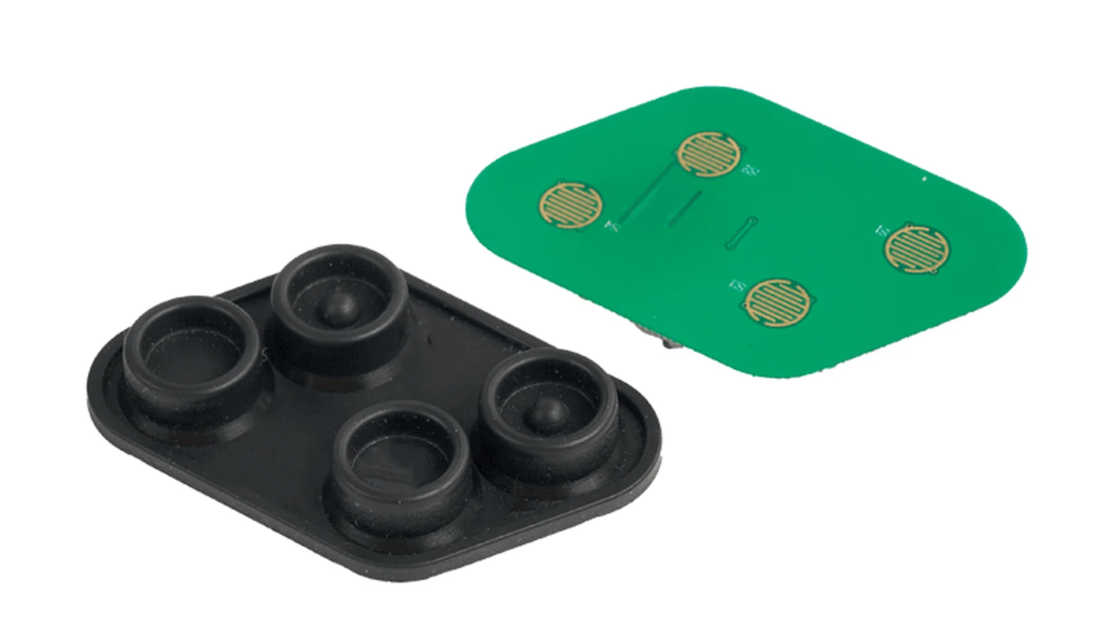 JASPER silicone keypad and PCB contact assembly for alignment review
