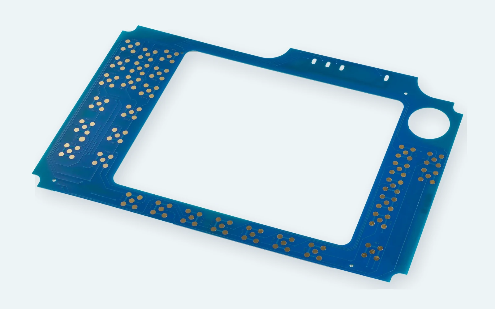 Real flexible keypad circuit with multiple contact pads and routed traces for a custom key matrix