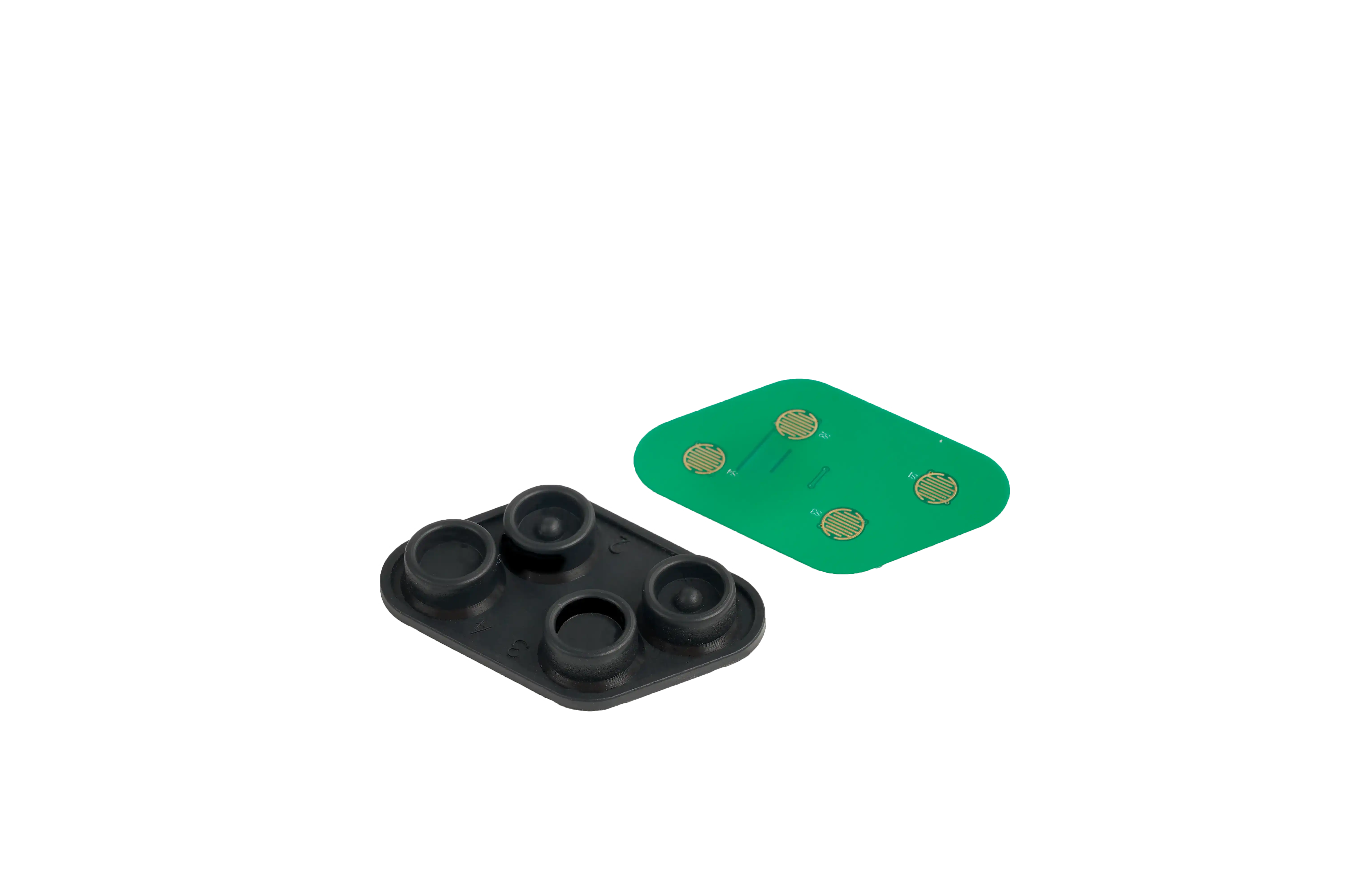 Clavier conducteur en silicone et carte de contacts PCB pour comparer les claviers