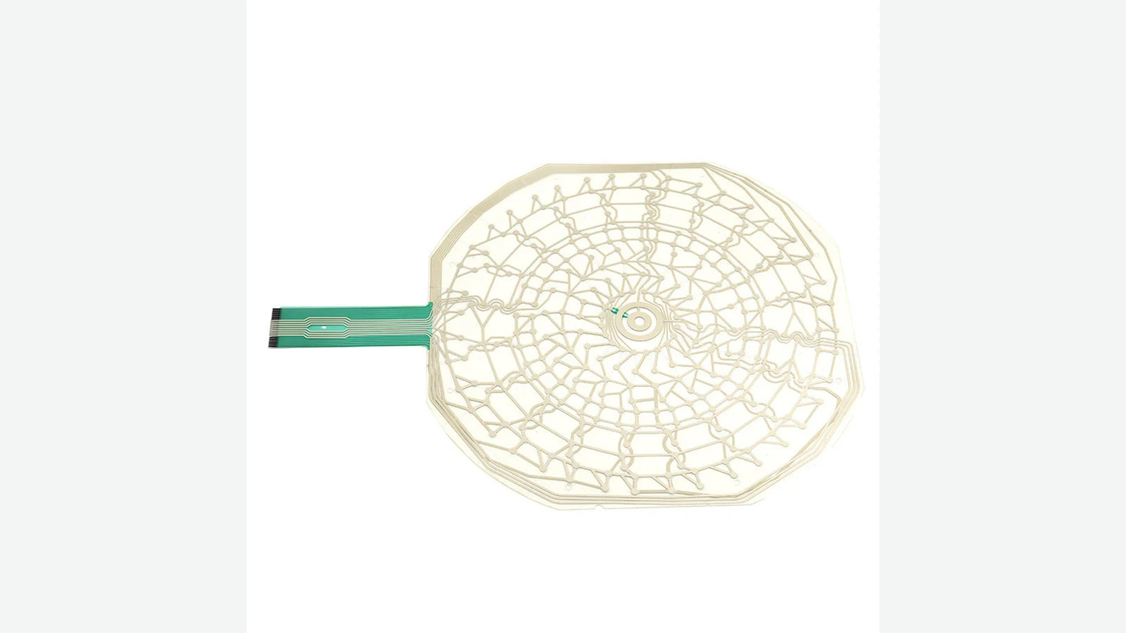 Real transparent printed flexible circuit with routed conductive traces