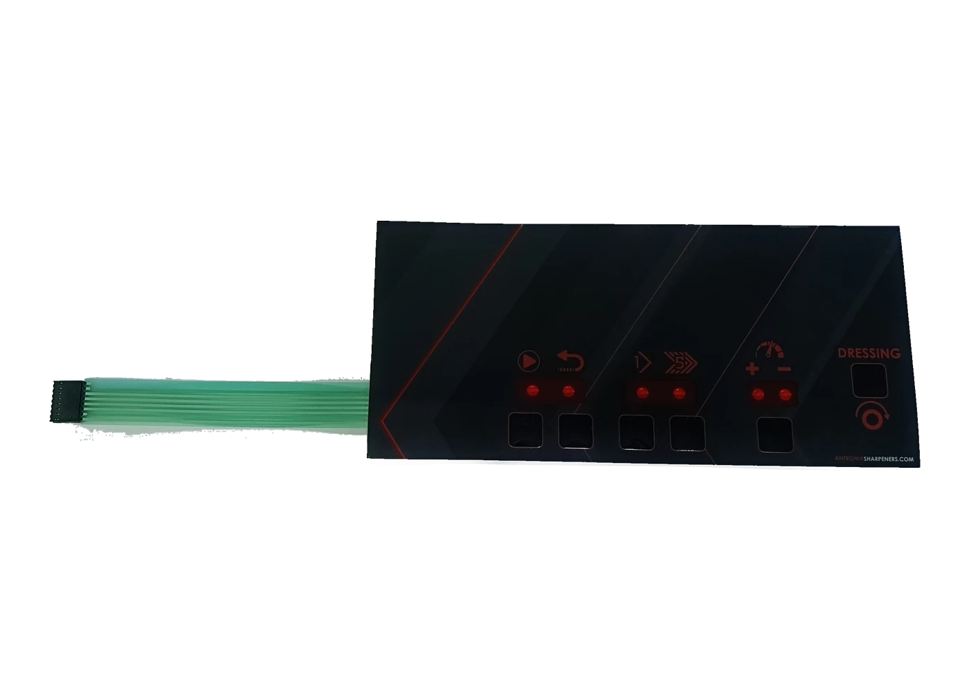 Illuminated graphic overlay showing controlled icon masking