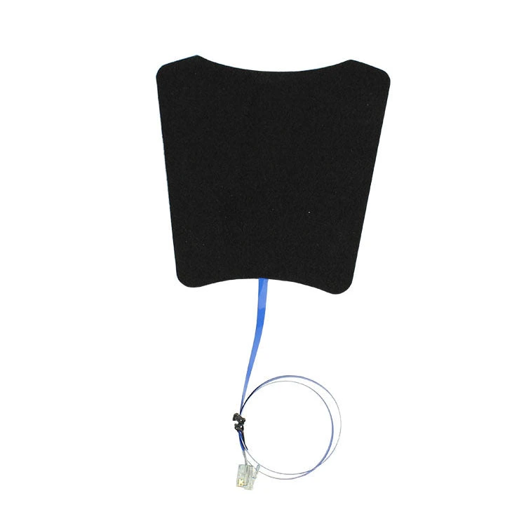 Black seat sensor pad with a blue tail, cable loop and connector