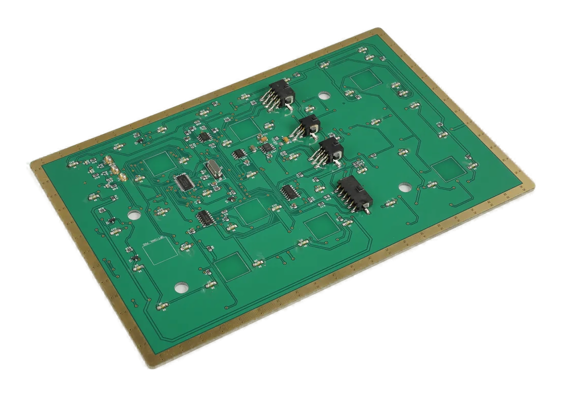 Real populated PCB control board for an HMI assembly