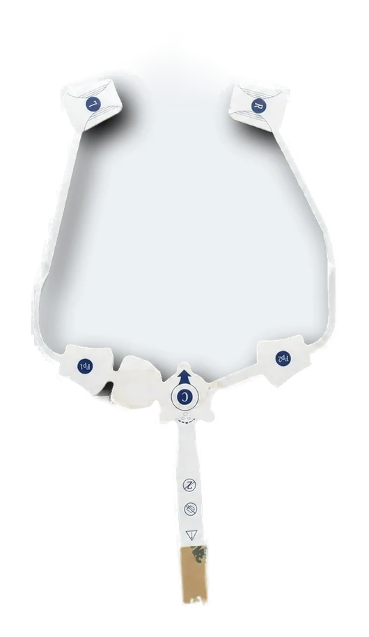 Real JASPER multi-site ECG electrode array shown from the front and rear