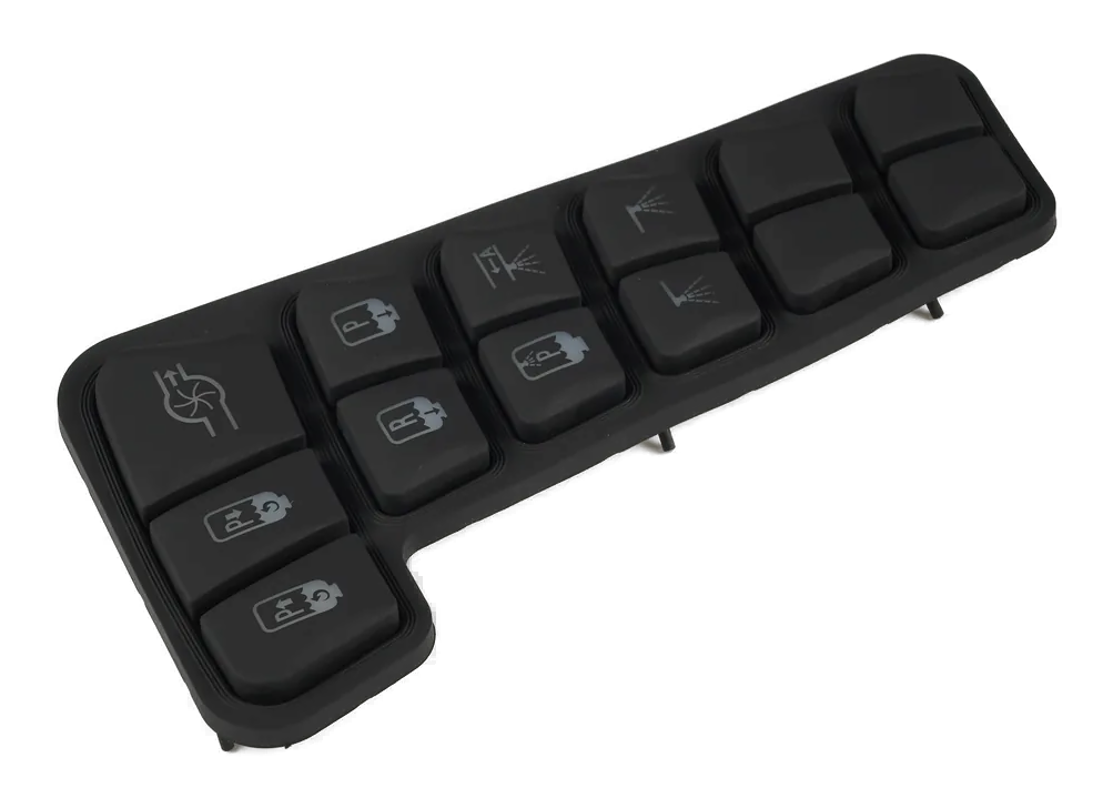 Real molded silicone keypad module for an HMI assembly