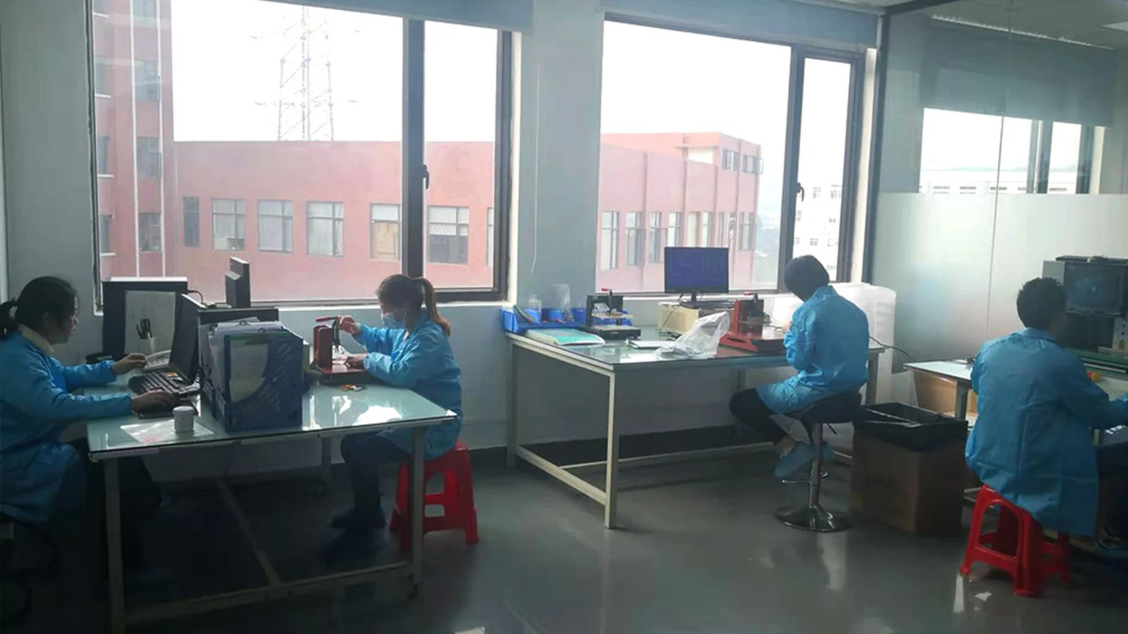JASPER factory electrical inspection and sample review area