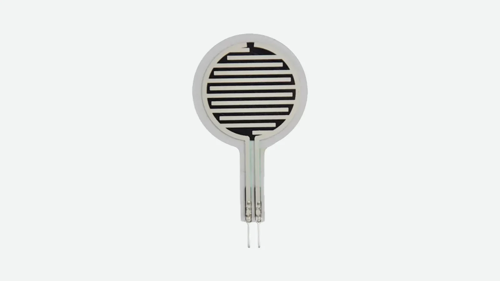 Real circular force sensing resistor with printed conductive pattern and tail