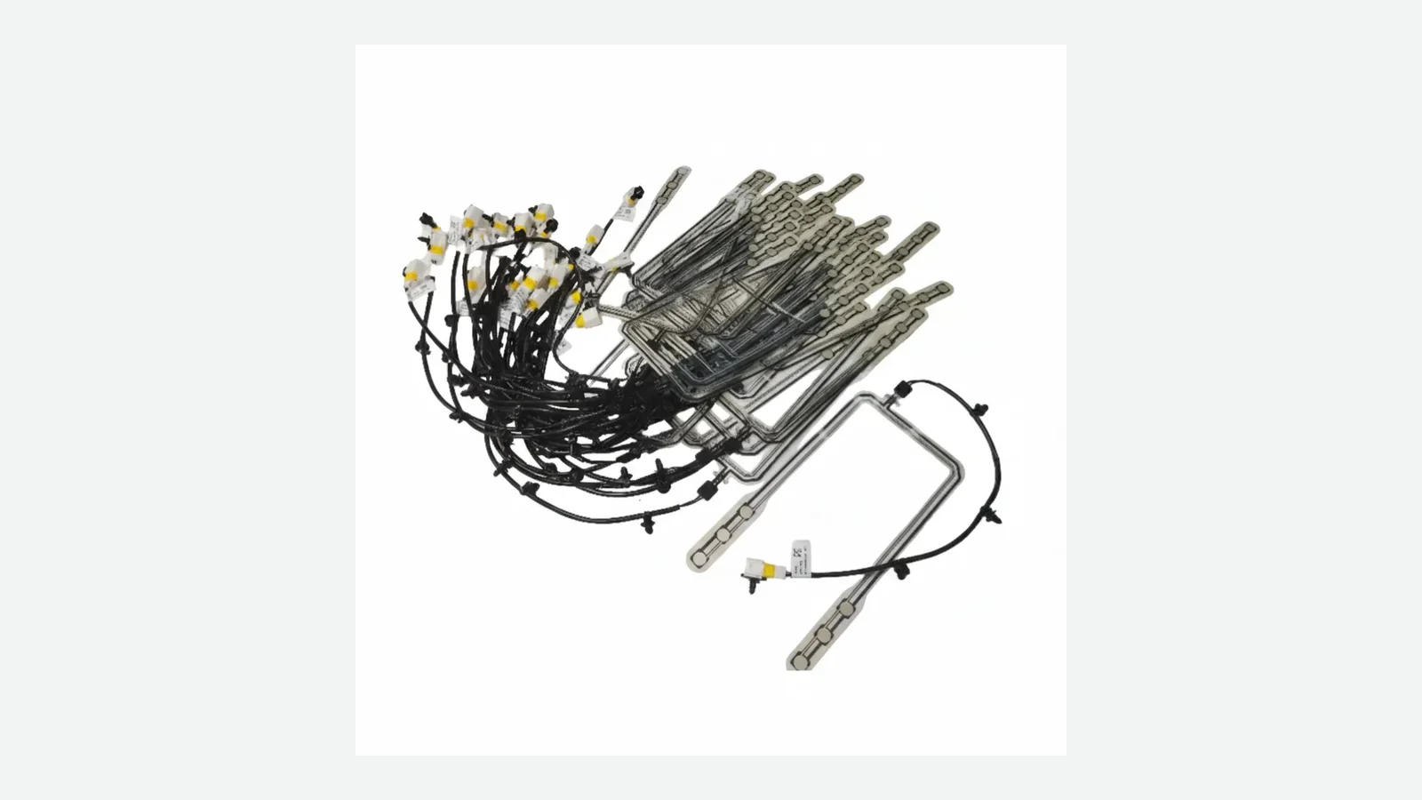 Real production lot of flexible multi-zone seat sensor arrays and harnesses